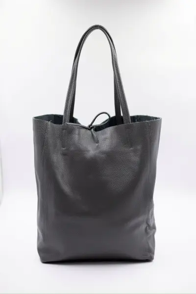 Torba shoperka wiązana – Szary, Duży