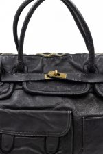 Torba skóra 2 kieszonki – Czarny, Duży