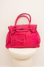 Torba skóra 2 kieszonki – Fuksja, UNI