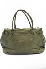 Torba skóra 2 kieszonki – Oliwka, Duży