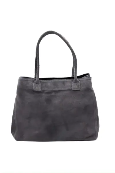 Torba zamsz 2 rączki – Grafit, UNI