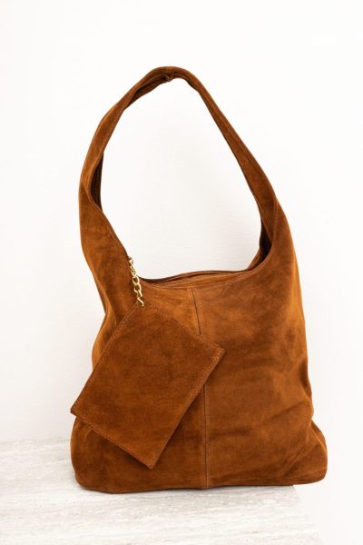 Torba zamsz saszetka – Brąz, UNI