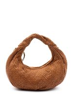 Torebka cała plecionka – Camelowy, Średni