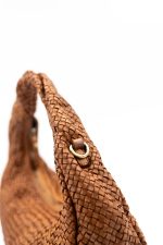 Torebka cała plecionka – Camelowy, Średni