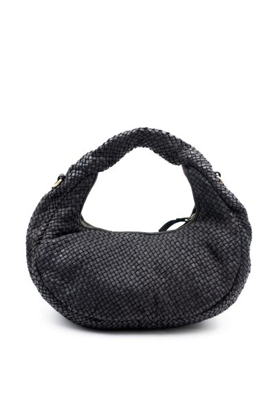 Torebka cała plecionka – Czarny, Średni