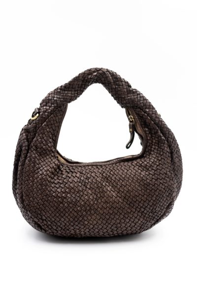 Torebka cała plecionka – Czekolada, Średni