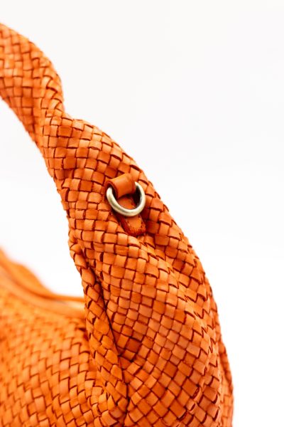 Torebka cała plecionka – Pomarańczowy, Średni