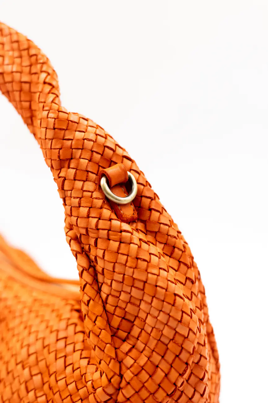Torebka cała plecionka – Pomarańczowy, Średni