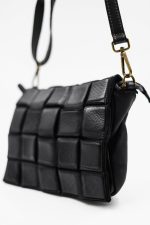 Torebka listonoszka kwadraty – Czarny, Mały