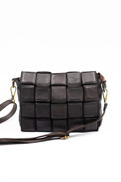 Torebka listonoszka kwadraty – Czekolada, Mały