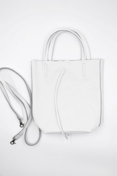 Torebka mała shopperka wiązana – Biały, Mały