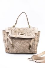 Torebka pleciona H – Beż, Średni