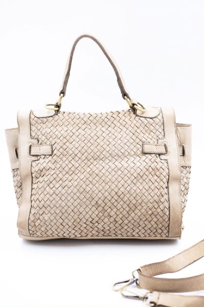 Torebka pleciona H – Beż, Średni