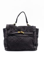 Torebka pleciona H – Czarny, Średni