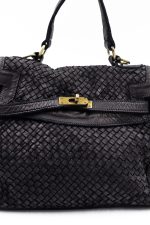 Torebka pleciona H – Czarny, Średni