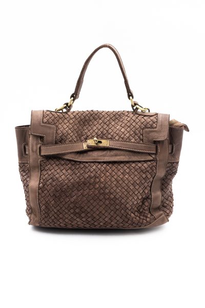 Torebka pleciona H – Czekolada, Średni