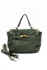 Torebka pleciona H – Oliwka, Średni