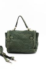 Torebka pleciona H – Oliwka, Średni