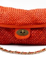 Torebka plecionka z łańcuszkiem – Pomarańczowy, Mały