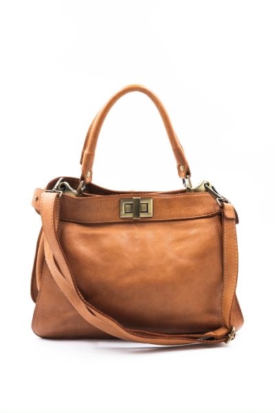 Torebka trapezowa – Camelowy, Średni