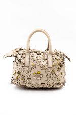 Torebka wycinane kwiatuszki – Beż, Średni