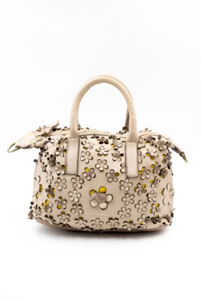 Torebka wycinane kwiatuszki – Beż, Średni
