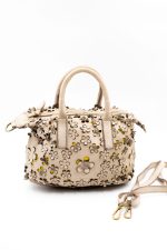 Torebka wycinane kwiatuszki – Beż, Średni