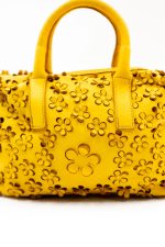 Torebka wycinane kwiatuszki – Musztarda, Średni