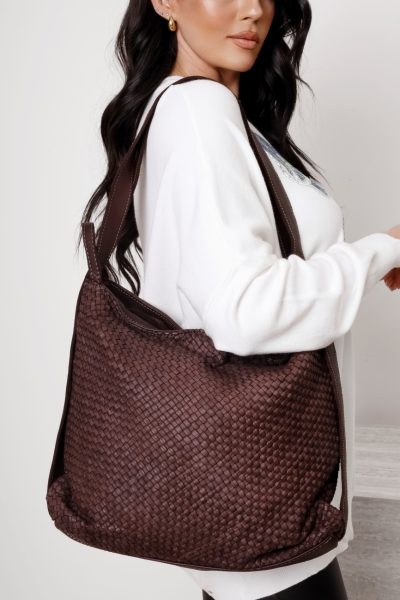 Torebkoplecak plecionka – Czekolada, Duży