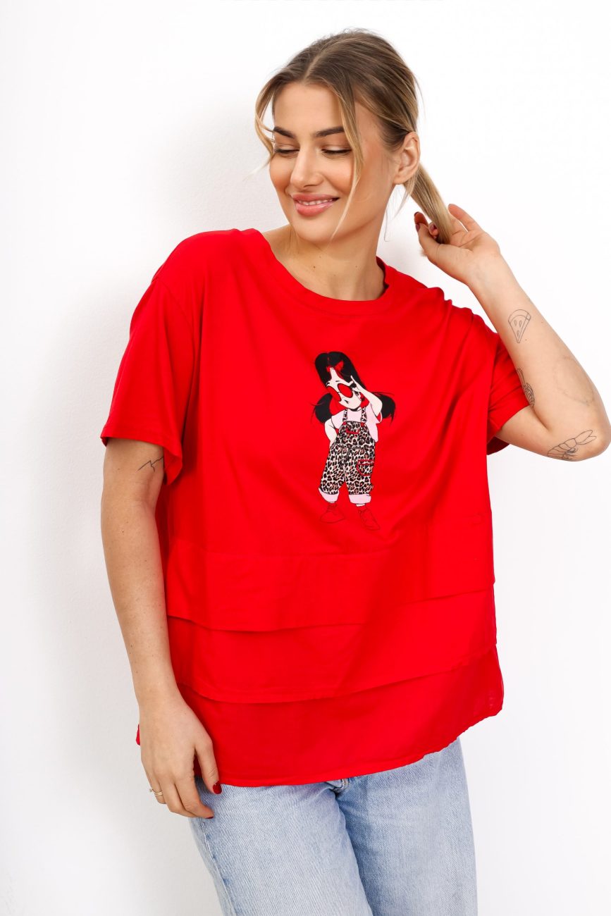 T-shirt dół nakładki dziewczynka