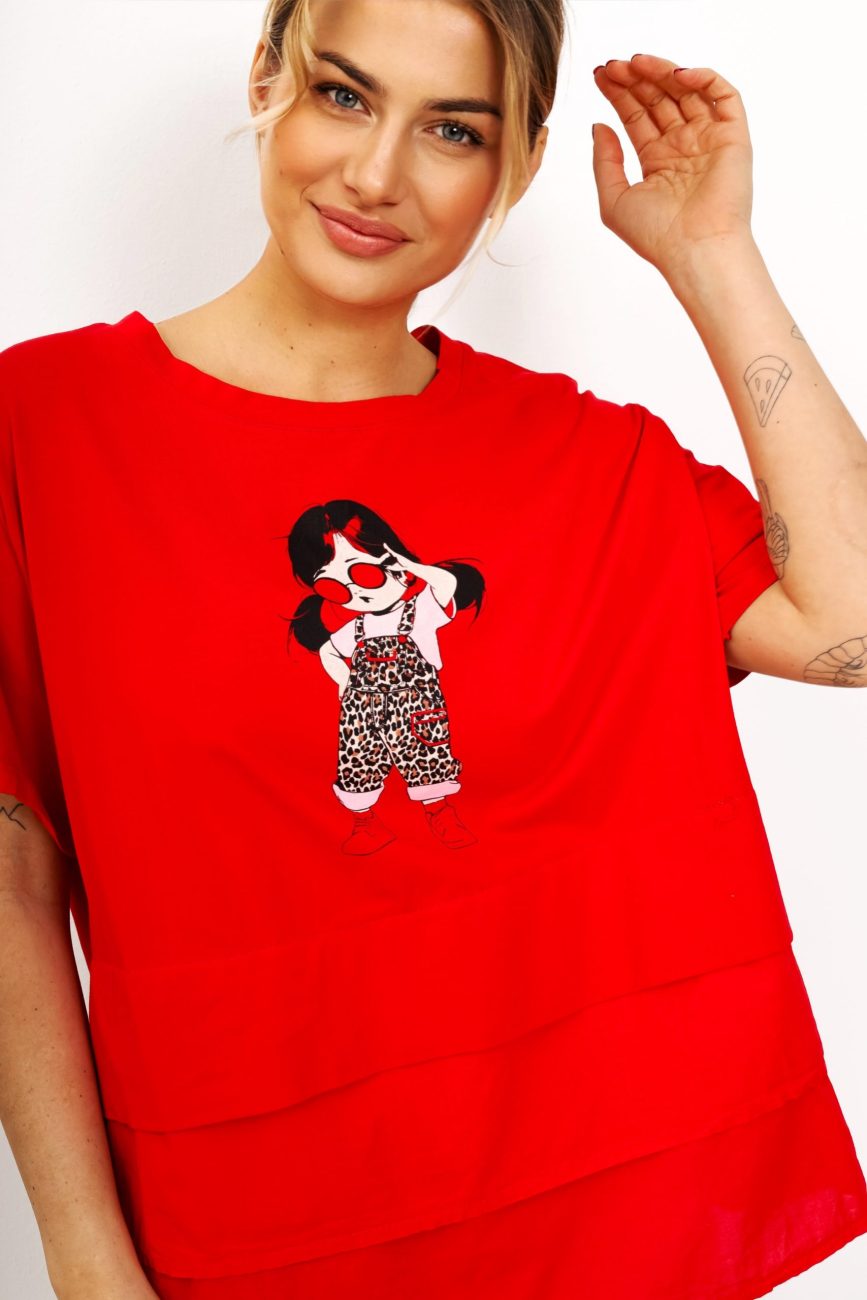 T-shirt dół nakładki dziewczynka