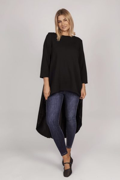 Tunika długi tył ortalion – Czarny, UNI