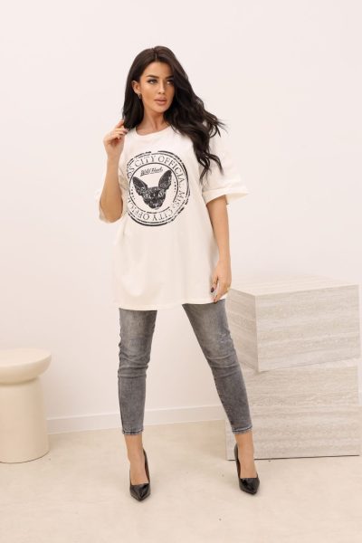 Tunika przód nadruk sfinks – Biały, UNI