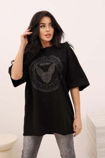 Tunika przód nadruk sfinks – Czarny, UNI