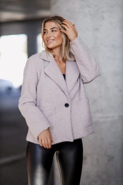 Żakiet ala wełna 1 guzik – Capuccino, UNI