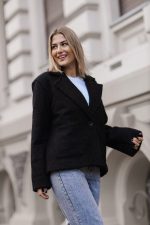 Żakiet ala wełna 1 guzik – Czarny, UNI