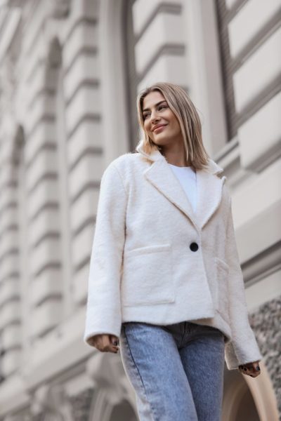 Żakiet ala wełna 1 guzik