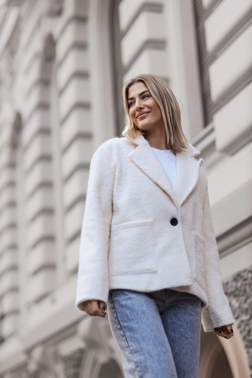 Żakiet ala wełna 1 guzik