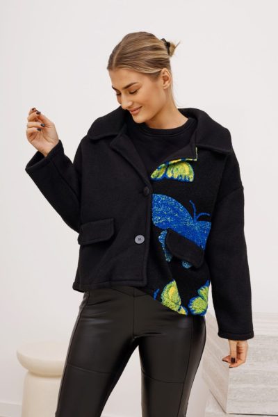 Żakiet ciepły motyl – UNI, Czarny