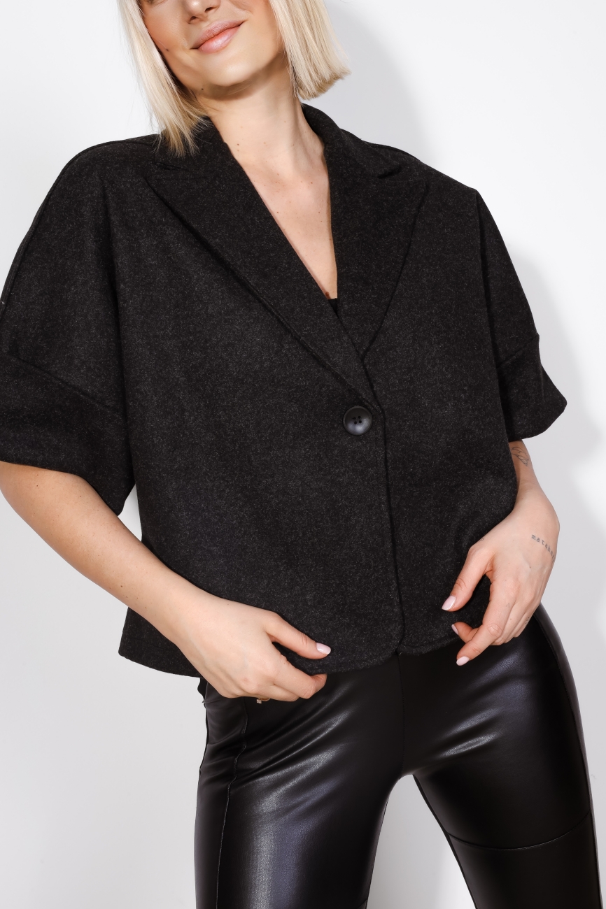 Żakiet krótki rękaw ciepły – Grafit, UNI