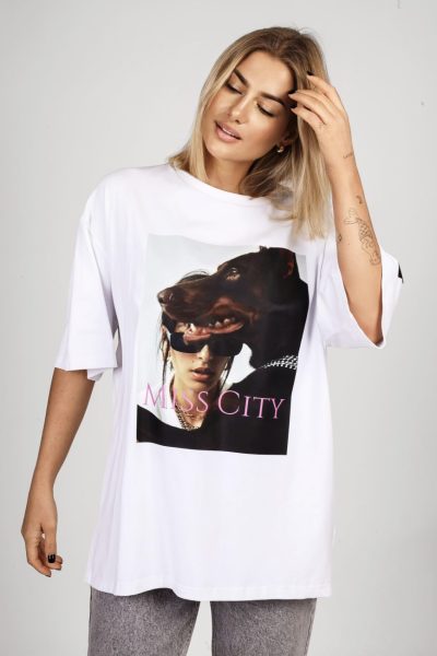 Bluzka doberman – UNI, Biały