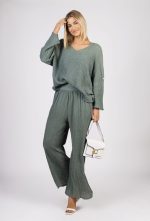 Komplet muślin karbowany