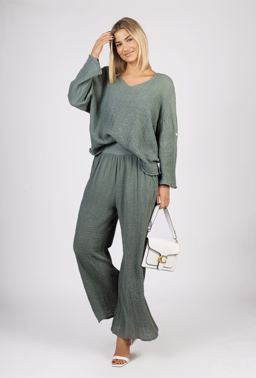 Komplet muślin karbowany