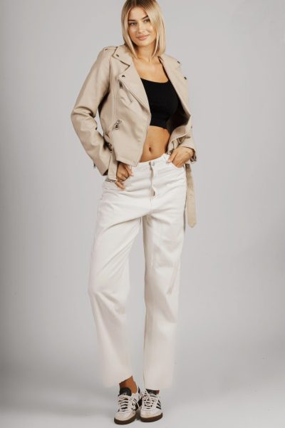 Kurtka eco klapy – Beż, L