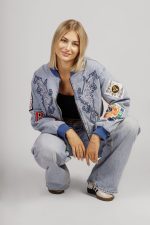 Kurtka jeans naszywki