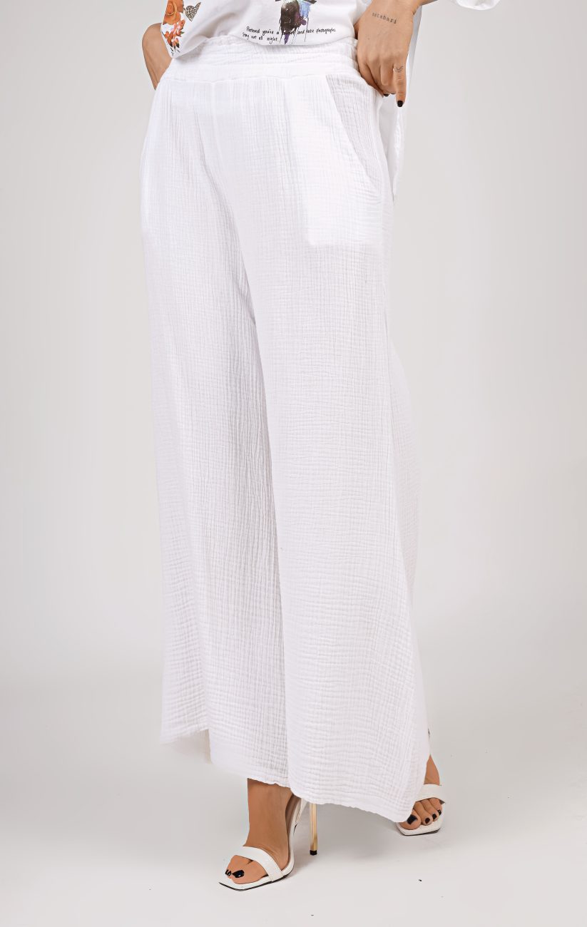 Spodnie muślin karbowane