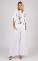 Spodnie muślin karbowane