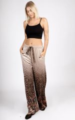 Spodnie welur dół panterka kwiatki