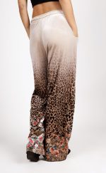 Spodnie welur dół panterka kwiatki