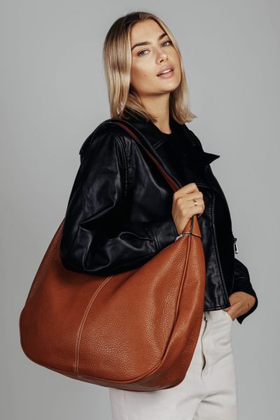 Torba podwójny pasek – Camelowy